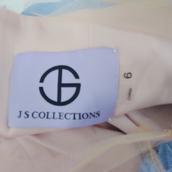 JS Collections Embroidered Illusion Bodice Gown - Picture 4 of 8